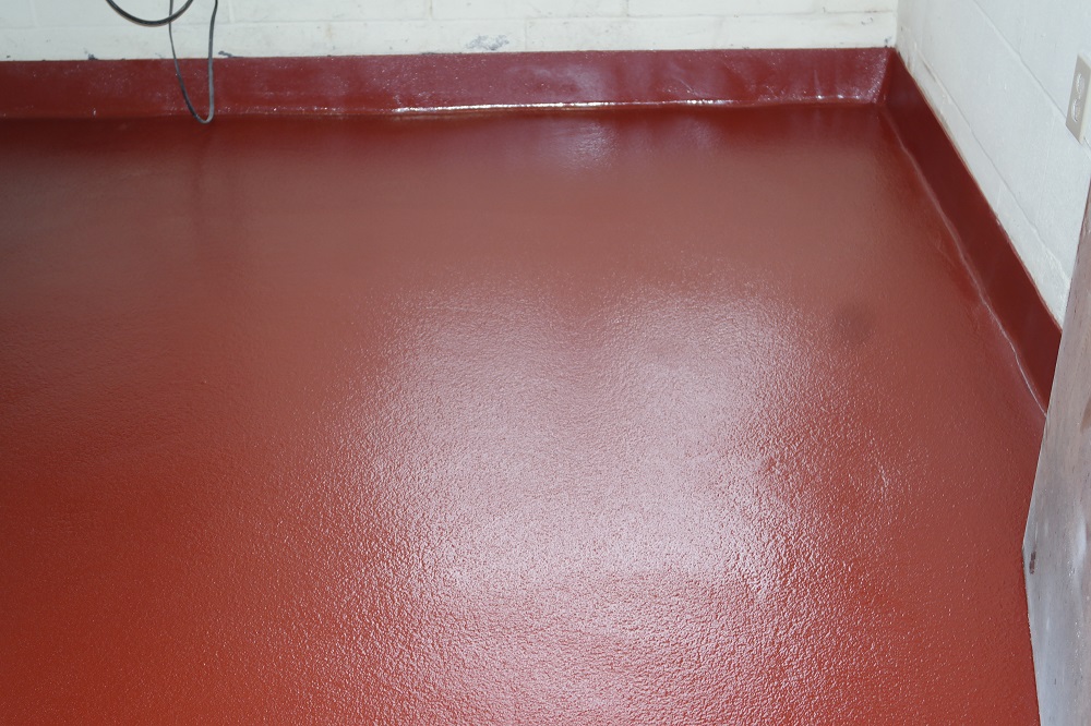 Closeup shot- red PlexiCrete floor